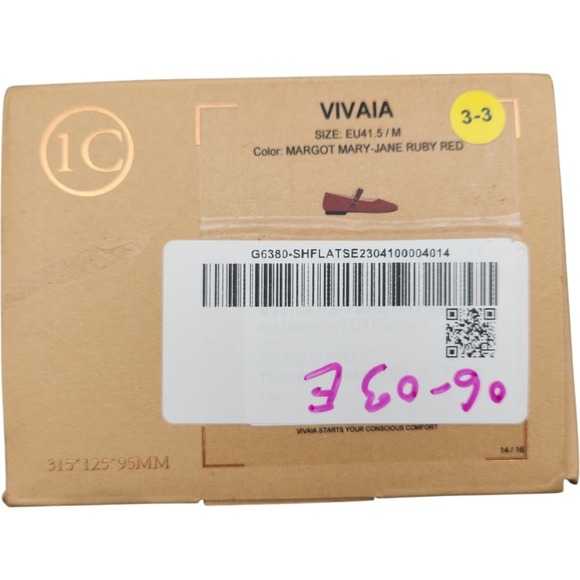 Vivaia Margot Mary Jane Ruby Red Knit Ballet Flats Sz 10 / 41.5M - Picture 10 of 10